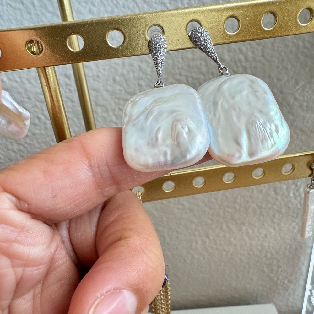 Elegant White Pearl Drop Earrings